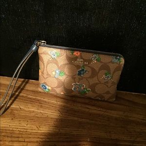 Authentic Coach Floral Wristlet